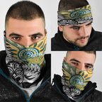 New Zealand Australia Rugby Neck Gaiter Wallabies Aboriginal All Black Maori Tiki Together - Aussie Hoodie