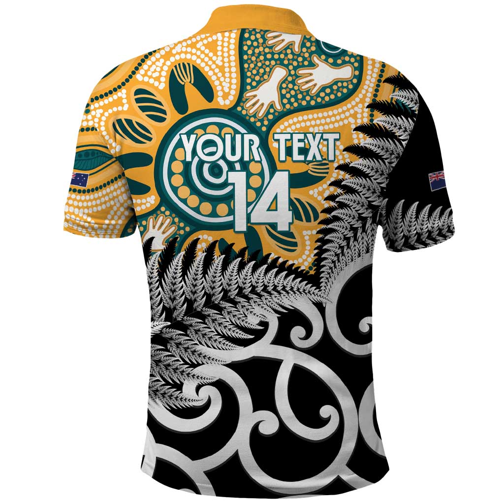 New Zealand Australia Rugby Custom Polo Shirt Wallabies Aboriginal All Black Maori Tiki Together - Aussie Hoodie