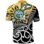 New Zealand Australia Rugby Custom Polo Shirt Wallabies Aboriginal All Black Maori Tiki Together - Aussie Hoodie