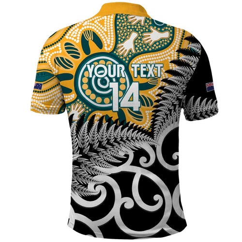 New Zealand Australia Rugby Custom Polo Shirt Wallabies Aboriginal All Black Maori Tiki Together - Aussie Hoodie