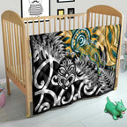 New Zealand Australia Rugby Quilt Wallabies Aboriginal All Black Maori Tiki Together - Aussie Hoodie