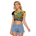 New Zealand Australia Rugby Custom Raglan Cropped T Shirt Wallabies Aboriginal All Black Maori Tiki Together - Aussie Hoodie