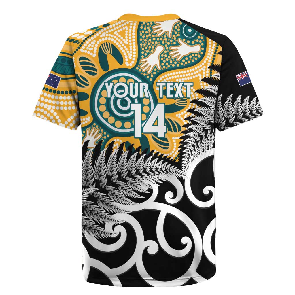 New Zealand Australia Rugby Custom Rugby Jersey Wallabies Aboriginal All Black Maori Tiki Together - Aussie Hoodie