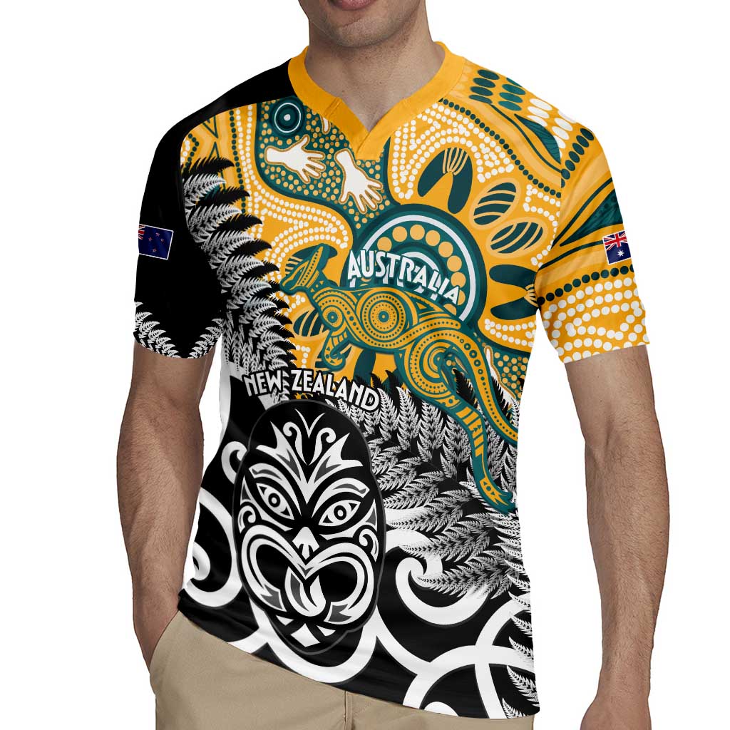 New Zealand Australia Rugby Custom Rugby Jersey Wallabies Aboriginal All Black Maori Tiki Together - Aussie Hoodie