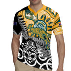 New Zealand Australia Rugby Custom Rugby Jersey Wallabies Aboriginal All Black Maori Tiki Together - Aussie Hoodie