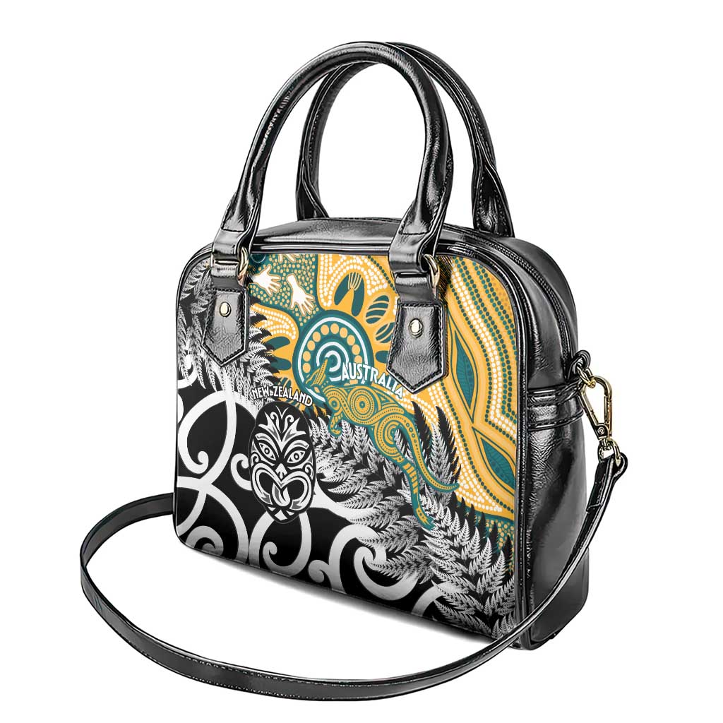 New Zealand Australia Rugby Shoulder Handbag Wallabies Aboriginal All Black Maori Tiki Together - Aussie Hoodie