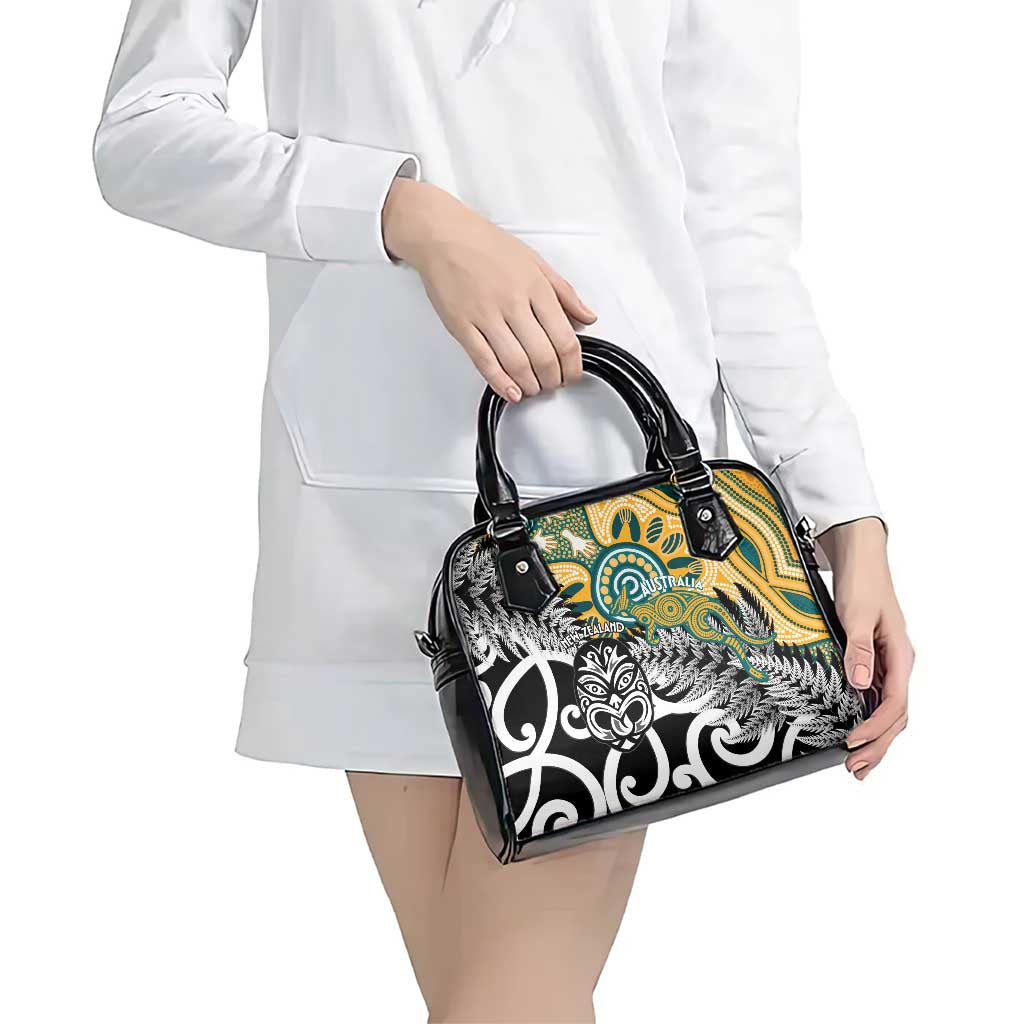 New Zealand Australia Rugby Shoulder Handbag Wallabies Aboriginal All Black Maori Tiki Together - Aussie Hoodie