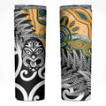 New Zealand Australia Rugby Skinny Tumbler Wallabies Aboriginal All Black Maori Tiki Together - Aussie Hoodie
