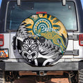 New Zealand Australia Rugby Spare Tire Cover Wallabies Aboriginal All Black Maori Tiki Together - Aussie Hoodie