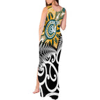 New Zealand Australia Rugby Custom Tank Maxi Dress Wallabies Aboriginal All Black Maori Tiki Together - Aussie Hoodie