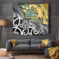 New Zealand Australia Rugby Tapestry Wallabies Aboriginal All Black Maori Tiki Together - Aussie Hoodie