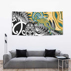 New Zealand Australia Rugby Tapestry Wallabies Aboriginal All Black Maori Tiki Together - Aussie Hoodie