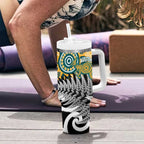 New Zealand Australia Rugby Tumbler With Handle Wallabies Aboriginal All Black Maori Tiki Together - Aussie Hoodie
