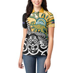 New Zealand Australia Rugby Custom Women Polo Shirt Wallabies Aboriginal All Black Maori Tiki Together - Aussie Hoodie