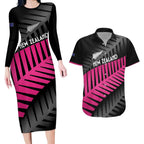 New Zealand Silver Fern Rugby Custom Couples Matching Long Sleeve Bodycon Dress and Hawaiian Shirt 2025 All Black Go Champions - Aussie Hoodie