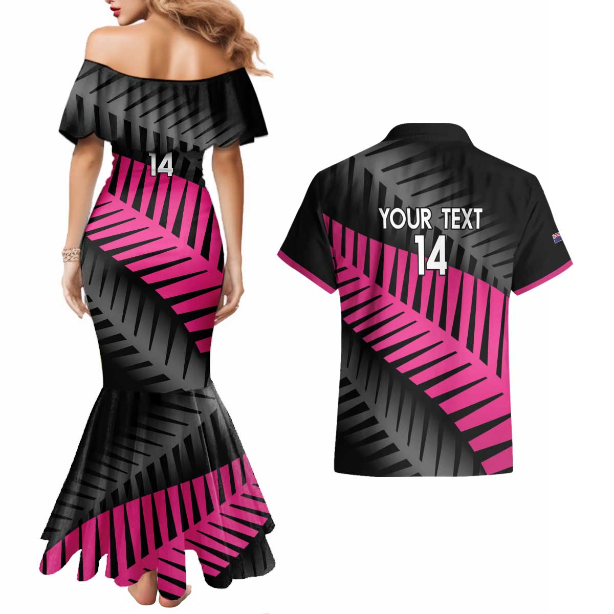 New Zealand Silver Fern Rugby Custom Couples Matching Mermaid Dress and Hawaiian Shirt 2025 All Black Go Champions - Aussie Hoodie