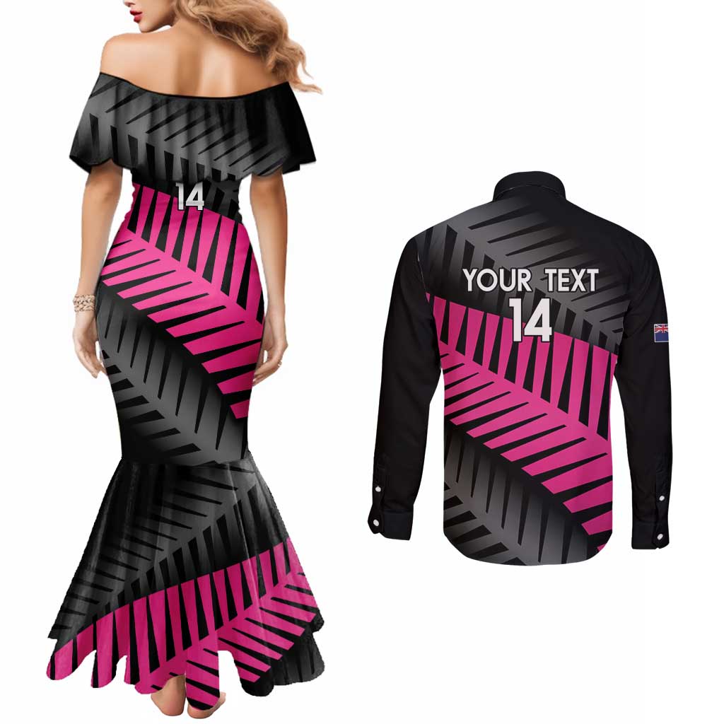 New Zealand Silver Fern Rugby Custom Couples Matching Mermaid Dress and Long Sleeve Button Shirt 2025 All Black Go Champions - Aussie Hoodie