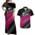 New Zealand Silver Fern Rugby Custom Couples Matching Off Shoulder Maxi Dress and Hawaiian Shirt 2025 All Black Go Champions - Aussie Hoodie