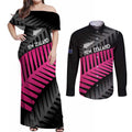 New Zealand Silver Fern Rugby Custom Couples Matching Off Shoulder Maxi Dress and Long Sleeve Button Shirt 2025 All Black Go Champions - Aussie Hoodie