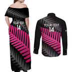 New Zealand Silver Fern Rugby Custom Couples Matching Off Shoulder Maxi Dress and Long Sleeve Button Shirt 2025 All Black Go Champions - Aussie Hoodie