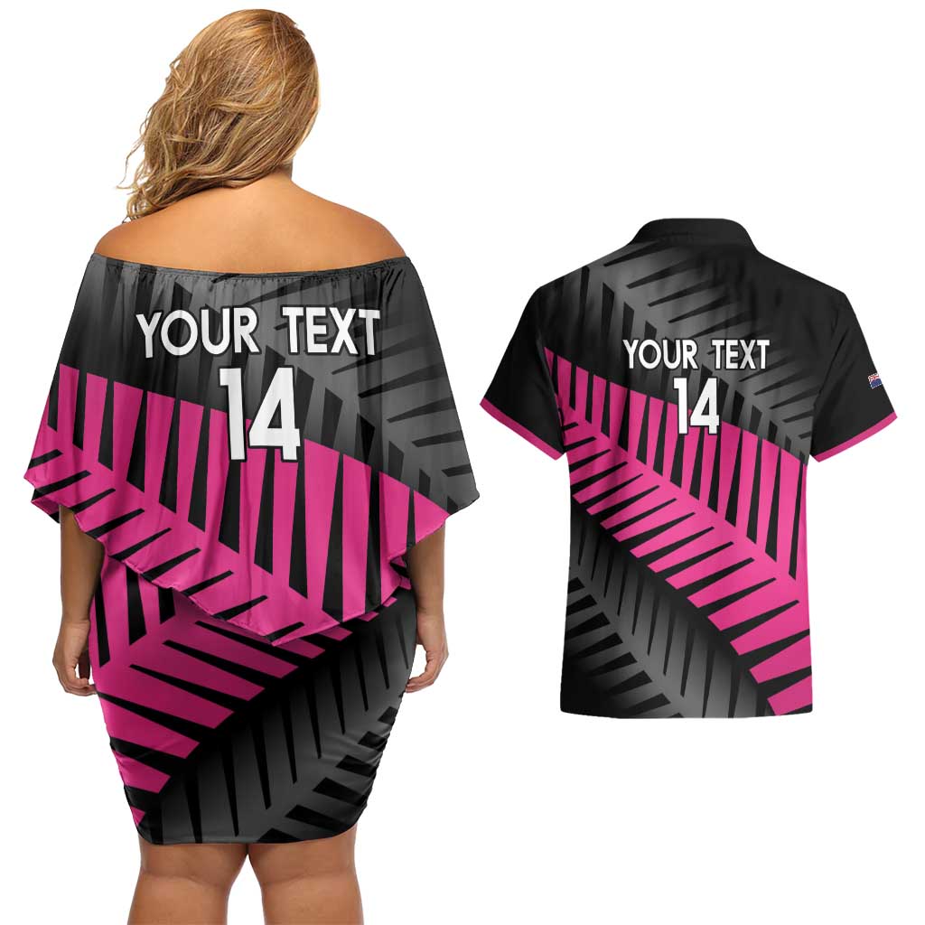 New Zealand Silver Fern Rugby Custom Couples Matching Off Shoulder Short Dress and Hawaiian Shirt 2025 All Black Go Champions - Aussie Hoodie
