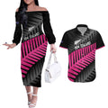New Zealand Silver Fern Rugby Custom Couples Matching Off The Shoulder Long Sleeve Dress and Hawaiian Shirt 2025 All Black Go Champions - Aussie Hoodie