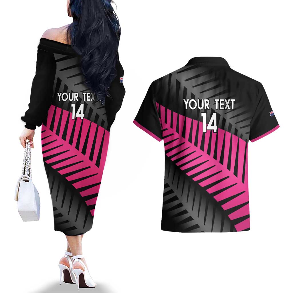 New Zealand Silver Fern Rugby Custom Couples Matching Off The Shoulder Long Sleeve Dress and Hawaiian Shirt 2025 All Black Go Champions - Aussie Hoodie