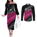 New Zealand Silver Fern Rugby Custom Couples Matching Off The Shoulder Long Sleeve Dress and Long Sleeve Button Shirt 2025 All Black Go Champions - Aussie Hoodie