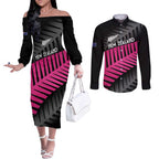 New Zealand Silver Fern Rugby Custom Couples Matching Off The Shoulder Long Sleeve Dress and Long Sleeve Button Shirt 2025 All Black Go Champions - Aussie Hoodie