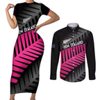New Zealand Silver Fern Rugby Custom Couples Matching Short Sleeve Bodycon Dress and Long Sleeve Button Shirt 2025 All Black Go Champions - Aussie Hoodie