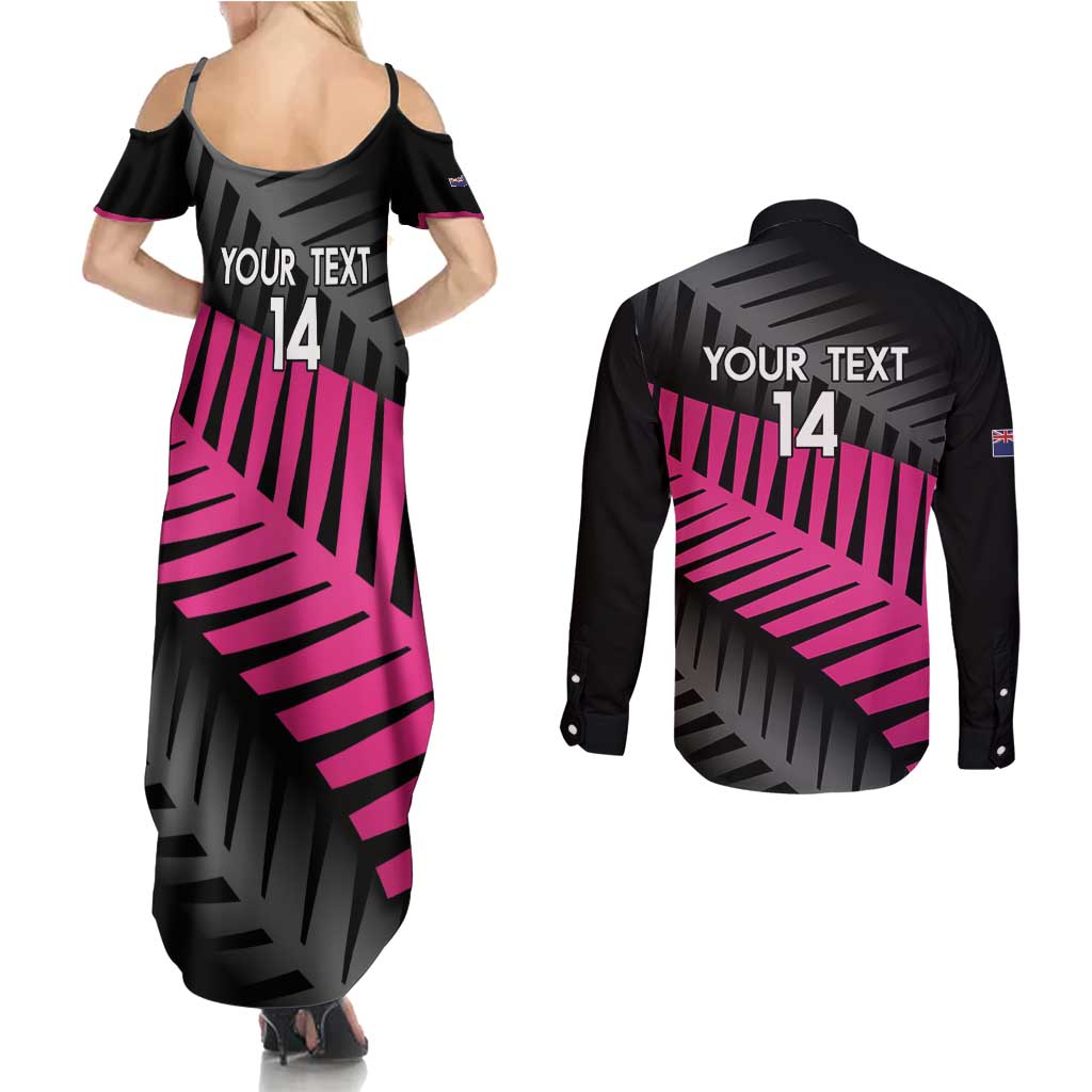 New Zealand Silver Fern Rugby Custom Couples Matching Summer Maxi Dress and Long Sleeve Button Shirt 2025 All Black Go Champions - Aussie Hoodie