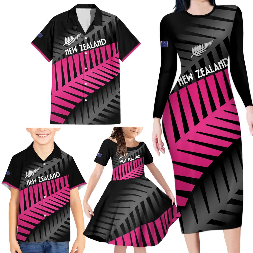 New Zealand Silver Fern Rugby Custom Family Matching Long Sleeve Bodycon Dress and Hawaiian Shirt 2025 All Black Go Champions - Aussie Hoodie