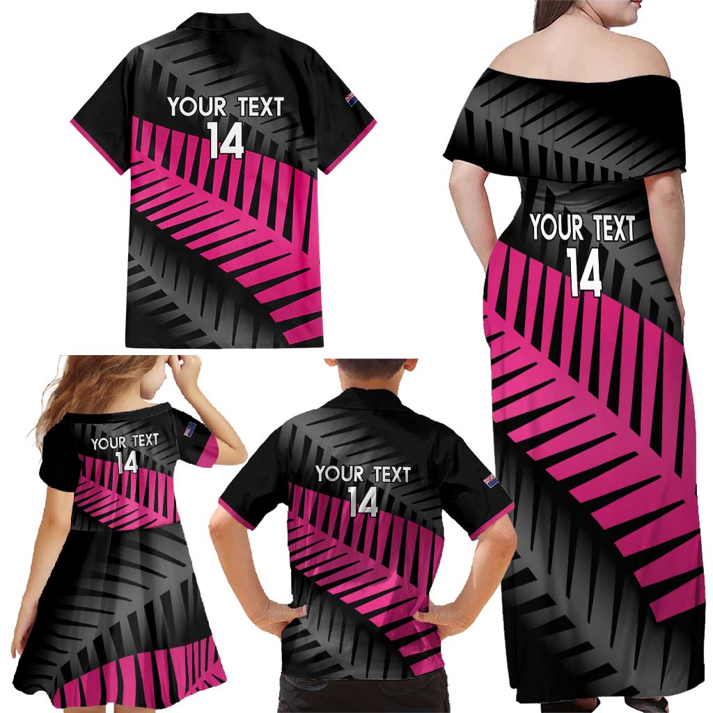 New Zealand Silver Fern Rugby Custom Family Matching Off Shoulder Maxi Dress and Hawaiian Shirt 2025 All Black Go Champions - Aussie Hoodie
