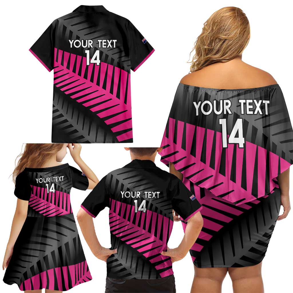New Zealand Silver Fern Rugby Custom Family Matching Off Shoulder Short Dress and Hawaiian Shirt 2025 All Black Go Champions - Aussie Hoodie