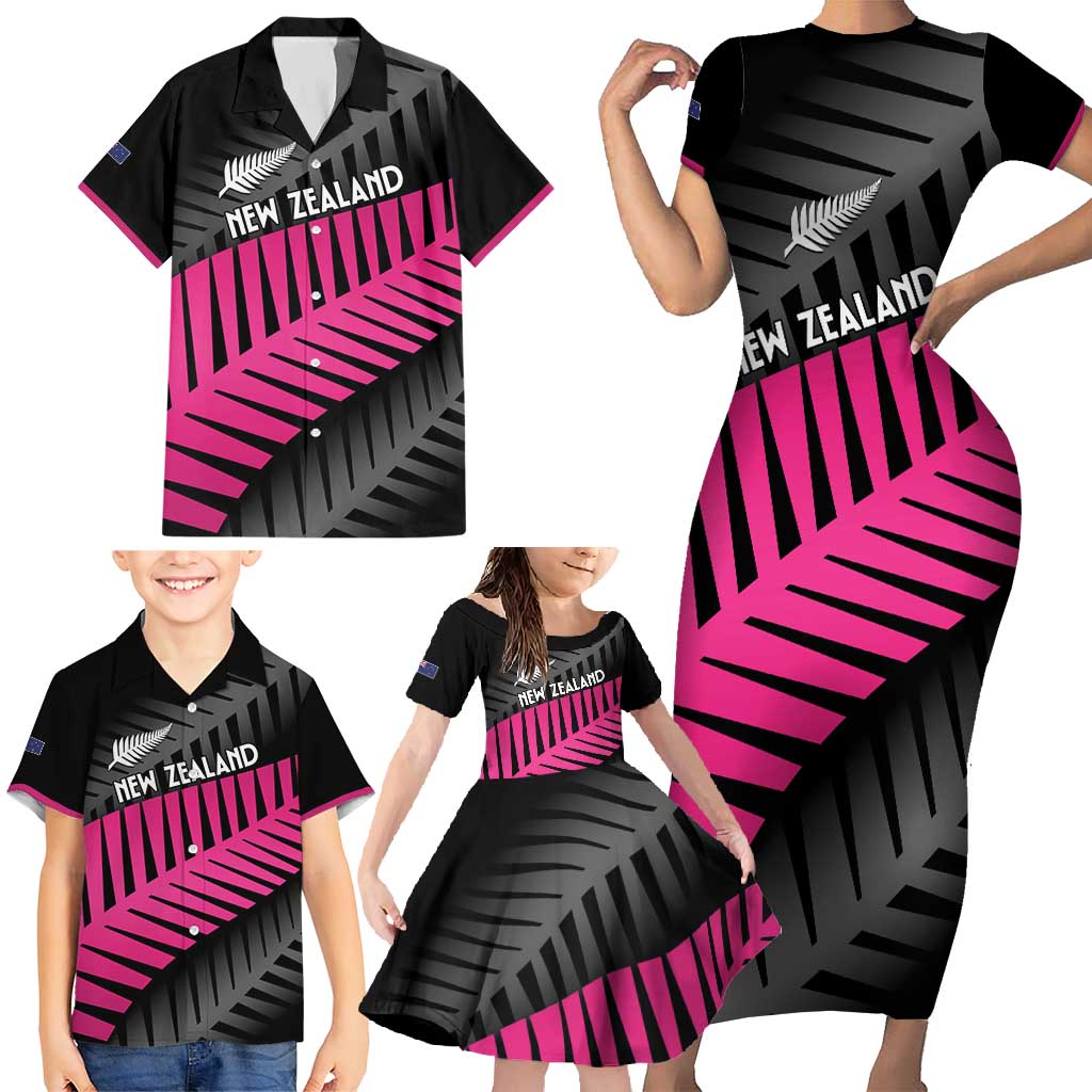 New Zealand Silver Fern Rugby Custom Family Matching Short Sleeve Bodycon Dress and Hawaiian Shirt 2025 All Black Go Champions - Aussie Hoodie