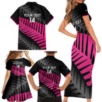 New Zealand Silver Fern Rugby Custom Family Matching Short Sleeve Bodycon Dress and Hawaiian Shirt 2025 All Black Go Champions - Aussie Hoodie