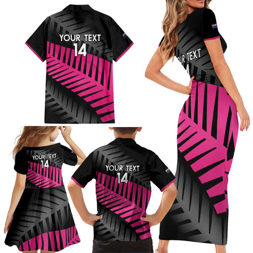 New Zealand Silver Fern Rugby Custom Family Matching Short Sleeve Bodycon Dress and Hawaiian Shirt 2025 All Black Go Champions - Aussie Hoodie
