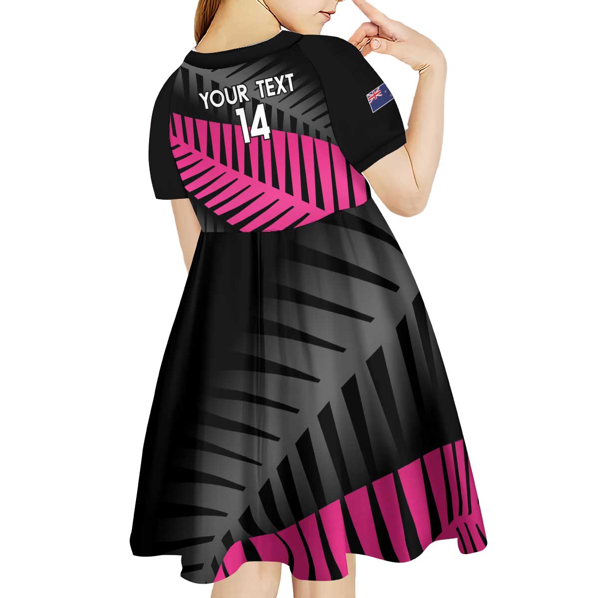 New Zealand Silver Fern Rugby Custom Kid Short Sleeve Dress 2025 All Black Go Champions - Aussie Hoodie