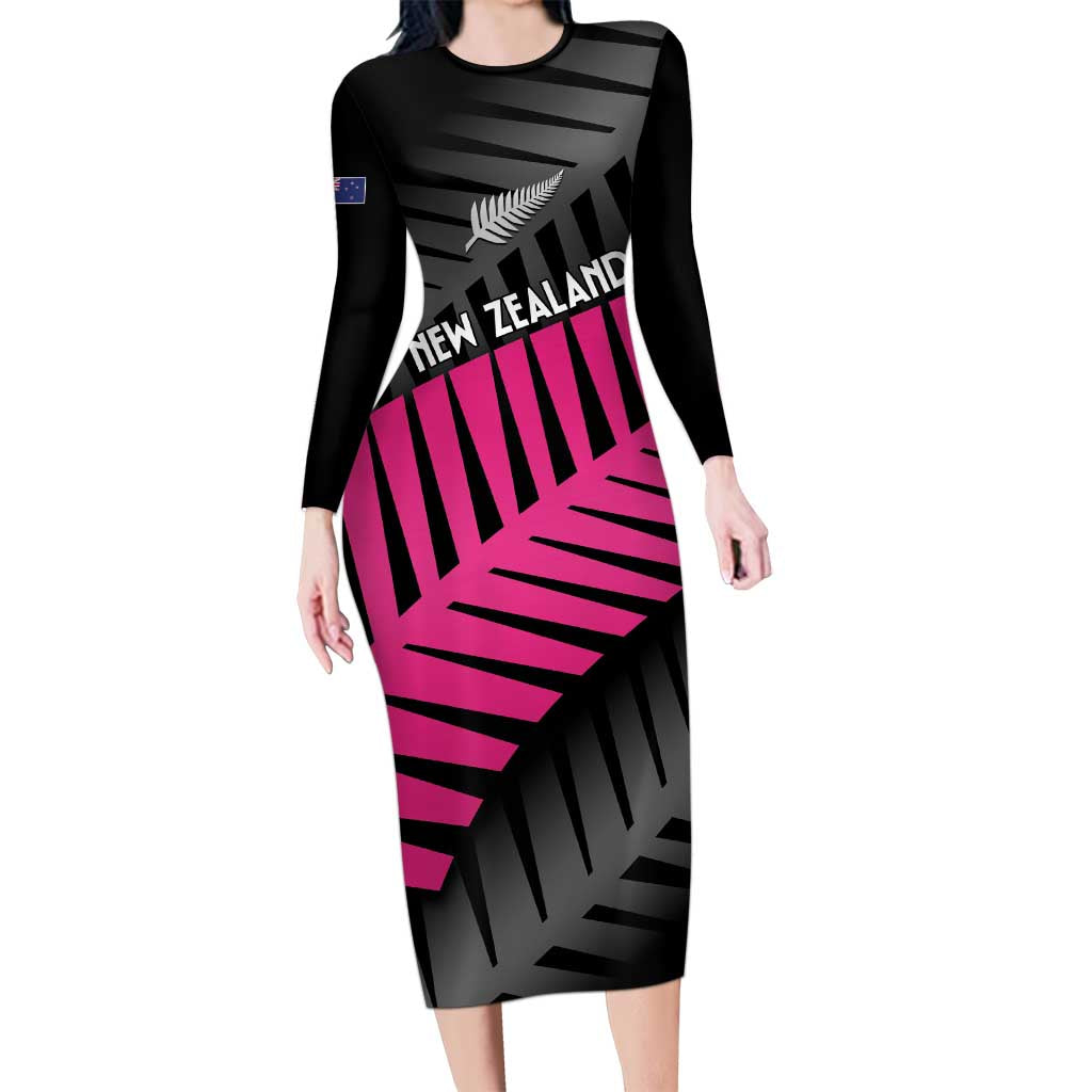 New Zealand Silver Fern Rugby Custom Long Sleeve Bodycon Dress 2025 All Black Go Champions - Aussie Hoodie