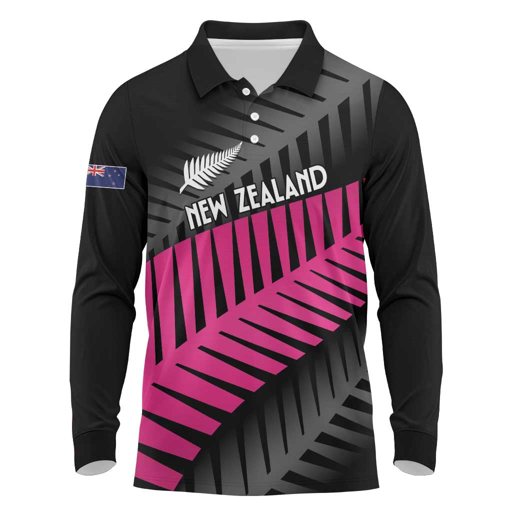 New Zealand Silver Fern Rugby Custom Long Sleeve Polo Shirt 2025 All Black Go Champions - Aussie Hoodie