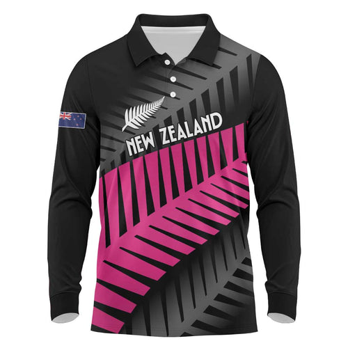 New Zealand Silver Fern Rugby Custom Long Sleeve Polo Shirt 2025 All Black Go Champions - Aussie Hoodie
