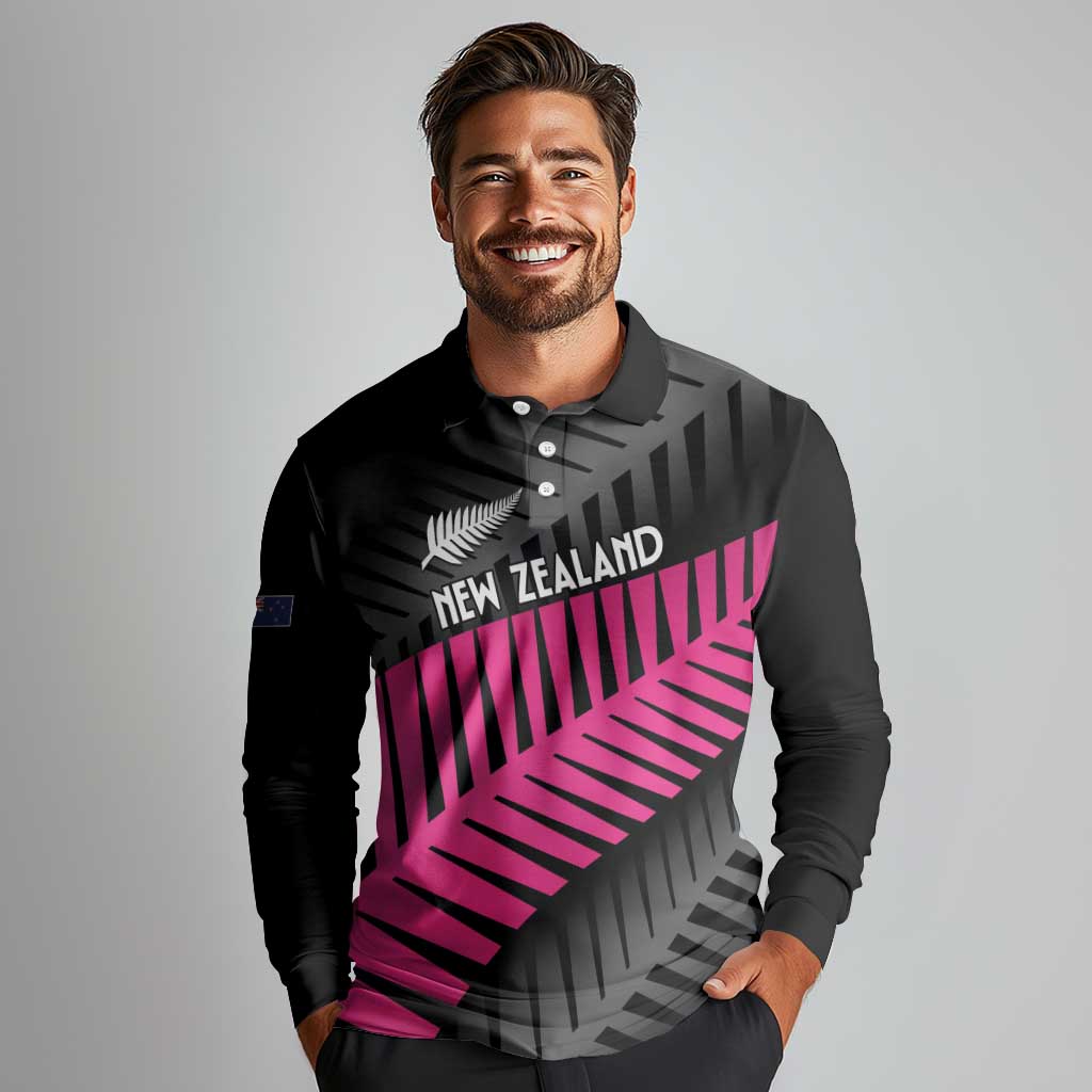 New Zealand Silver Fern Rugby Custom Long Sleeve Polo Shirt 2025 All Black Go Champions - Aussie Hoodie