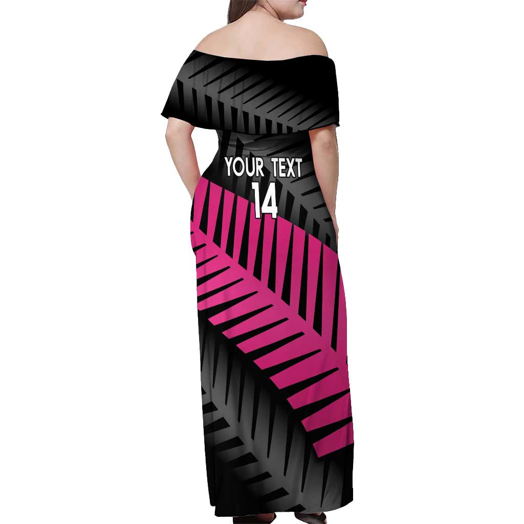 New Zealand Silver Fern Rugby Custom Off Shoulder Maxi Dress 2025 All Black Go Champions - Aussie Hoodie