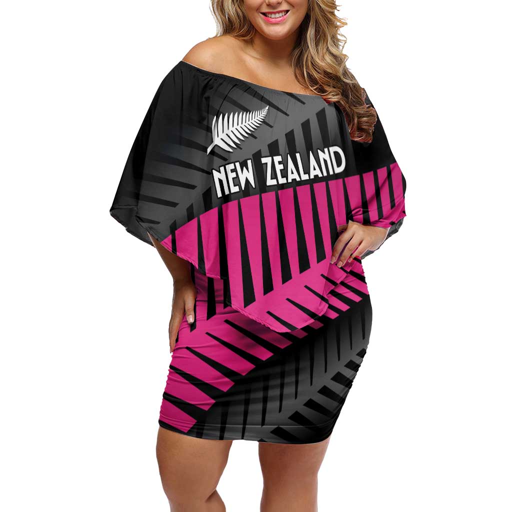 New Zealand Silver Fern Rugby Custom Off Shoulder Short Dress 2025 All Black Go Champions - Aussie Hoodie