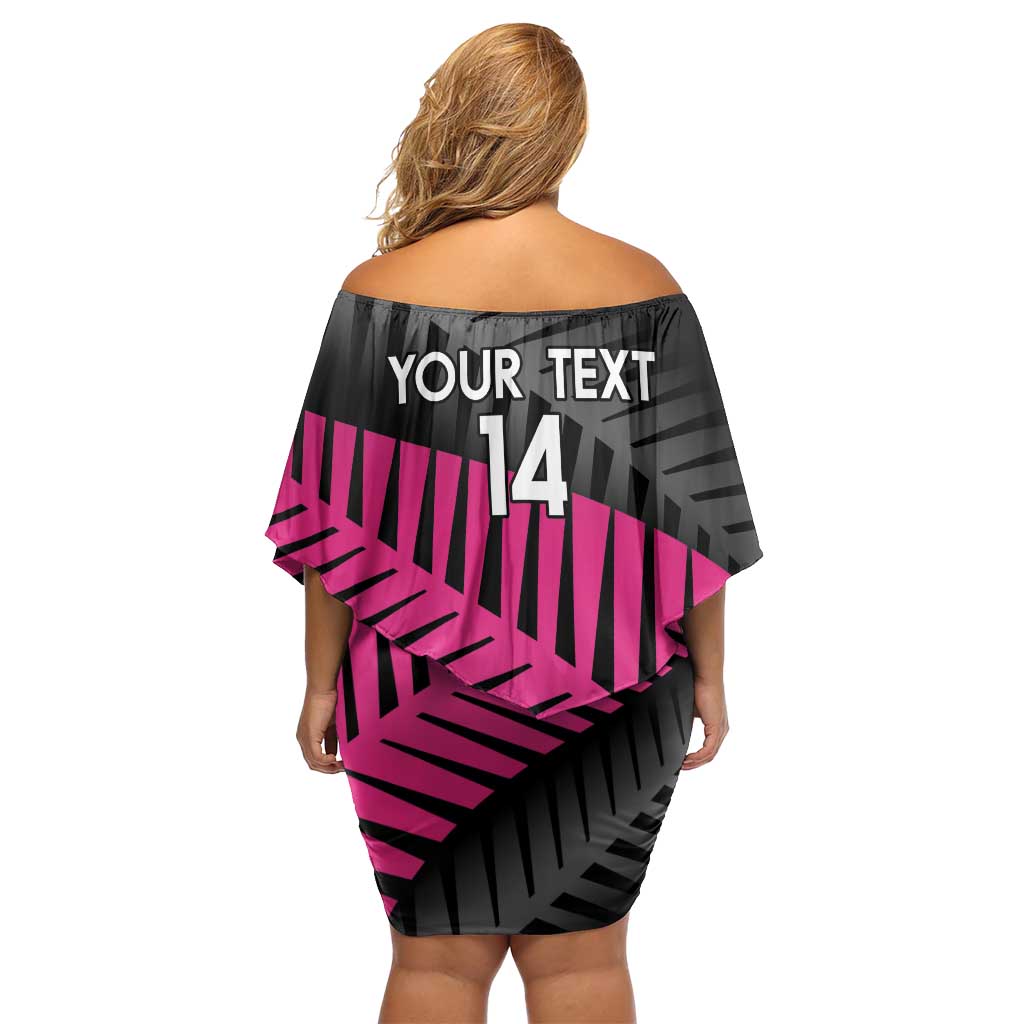 New Zealand Silver Fern Rugby Custom Off Shoulder Short Dress 2025 All Black Go Champions - Aussie Hoodie
