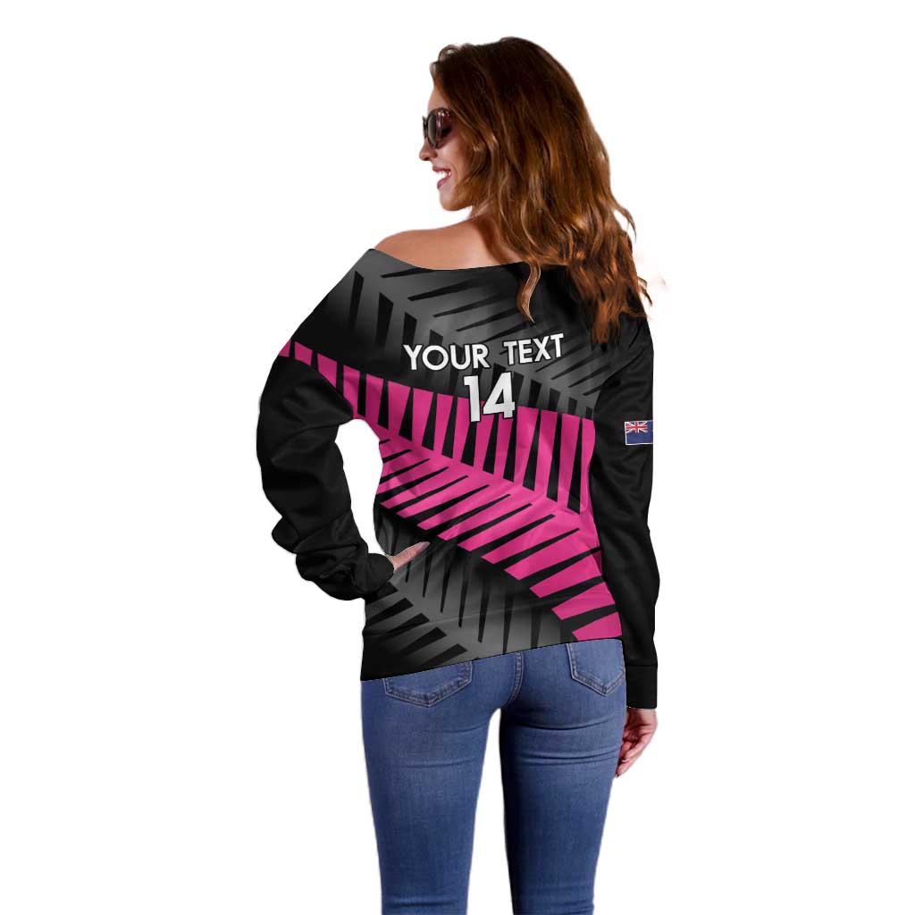 New Zealand Silver Fern Rugby Custom Off Shoulder Sweater 2025 All Black Go Champions - Aussie Hoodie