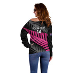 New Zealand Silver Fern Rugby Custom Off Shoulder Sweater 2025 All Black Go Champions - Aussie Hoodie