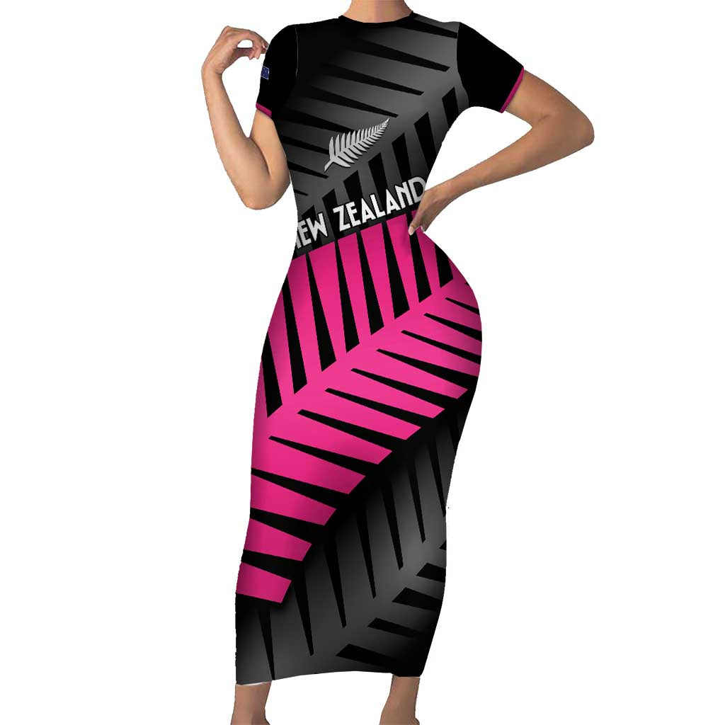 New Zealand Silver Fern Rugby Custom Short Sleeve Bodycon Dress 2025 All Black Go Champions - Aussie Hoodie