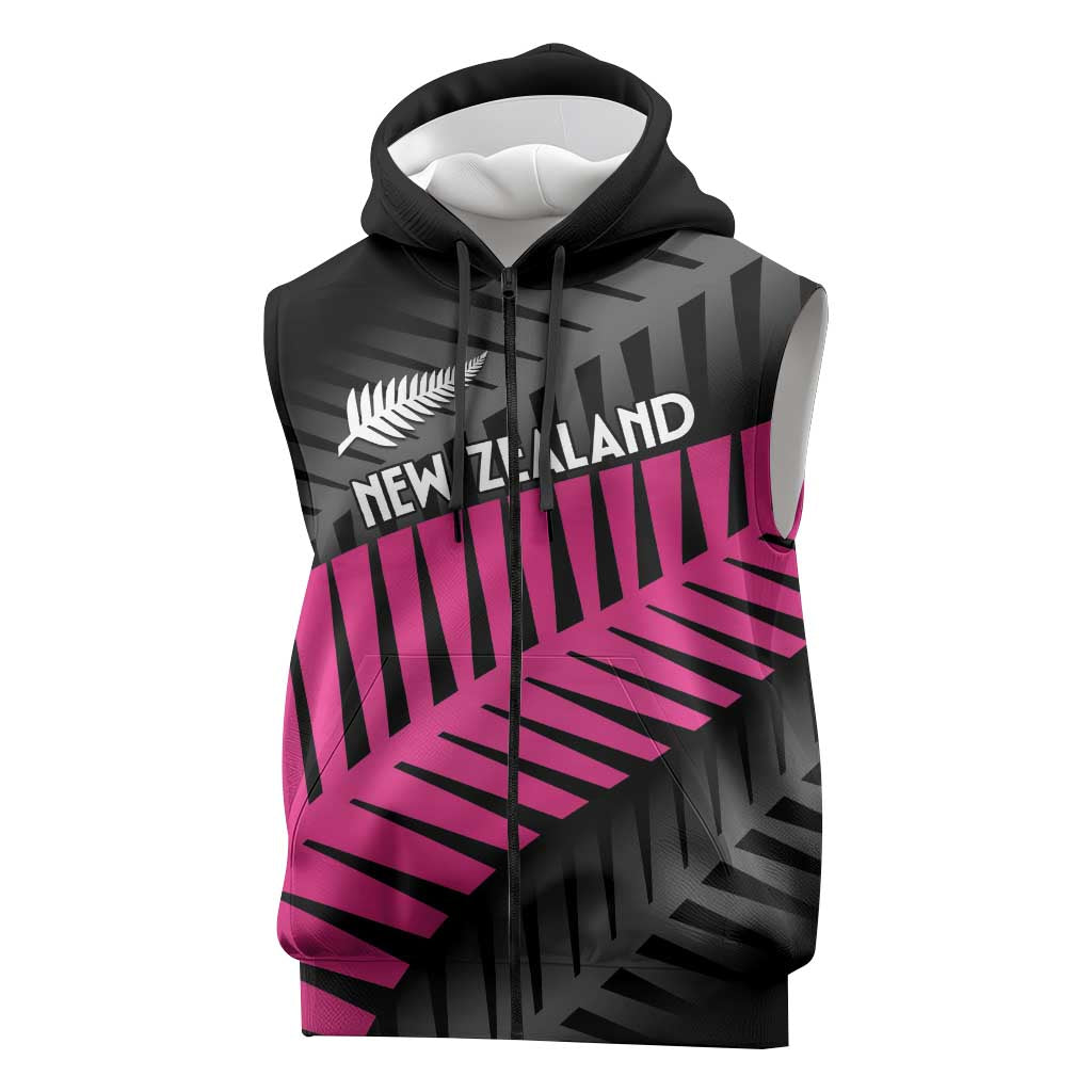 New Zealand Silver Fern Rugby Custom Sleeveless Zip Hoodie 2025 All Black Go Champions LT14