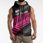 New Zealand Silver Fern Rugby Custom Sleeveless Zip Hoodie 2025 All Black Go Champions LT14